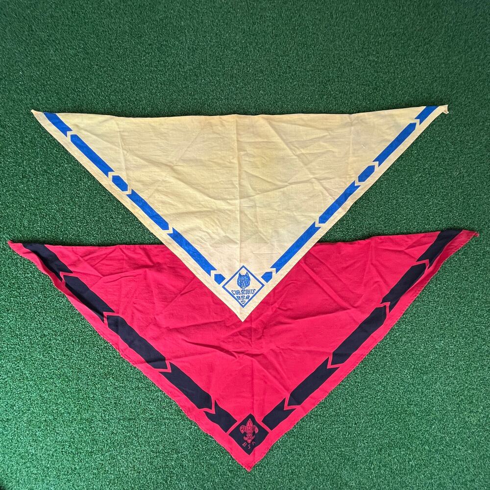 Vintage Lot of 2 Boy Scouts of America BSA Cub Scout Neckerchiefs